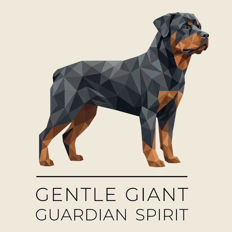 Rottweiler Low-Poly Art - Gentle giant