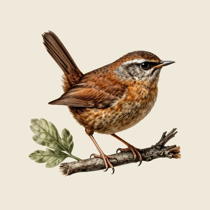 Troglodyte mignon — Illustration ornithologique