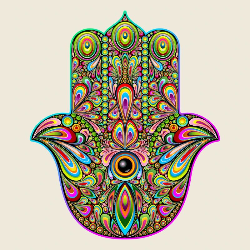 Hamsa Hand Trippy Psychedelic Art