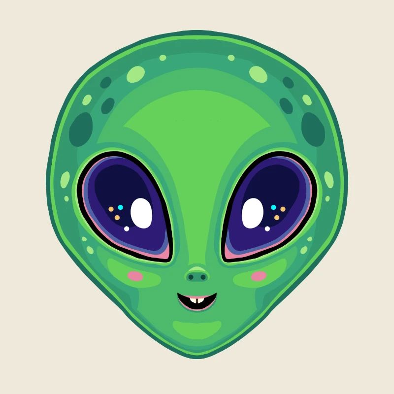 Extraterrestre Kawaii aux yeux brillants mignon