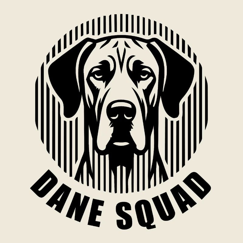 Dane Squad – Minimalist linear silouette Hund