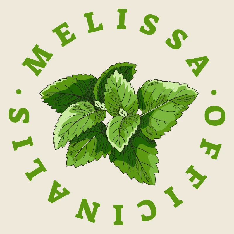 Lemon Balm Leaf Circular Emblem