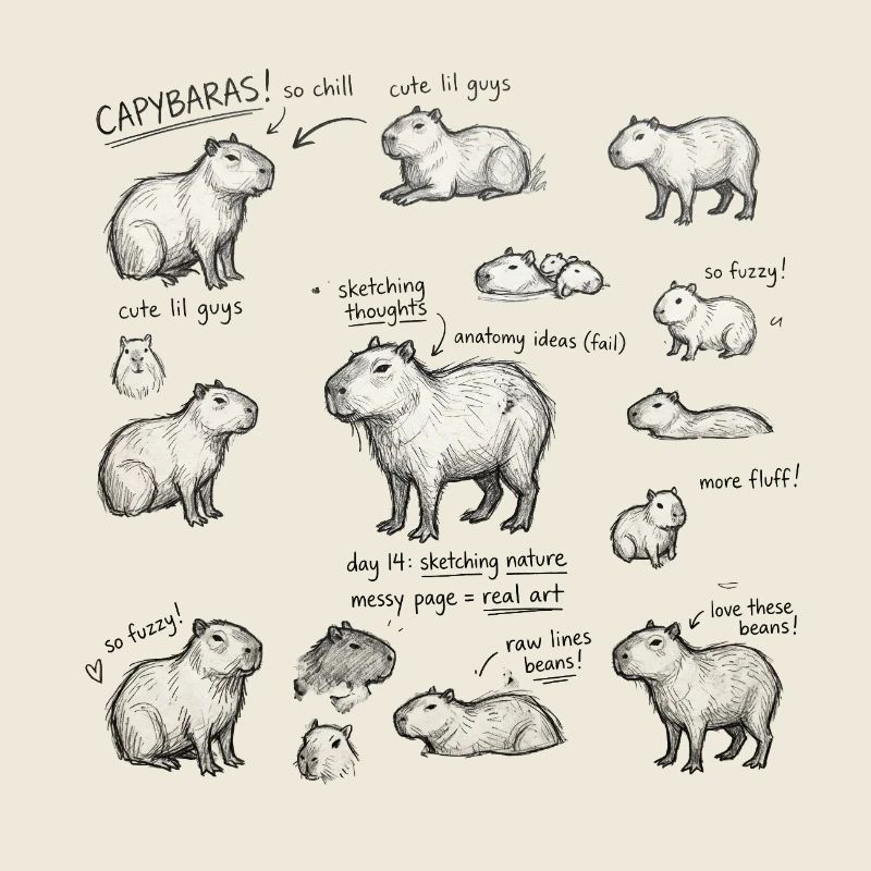 Capybara Sketch Parade