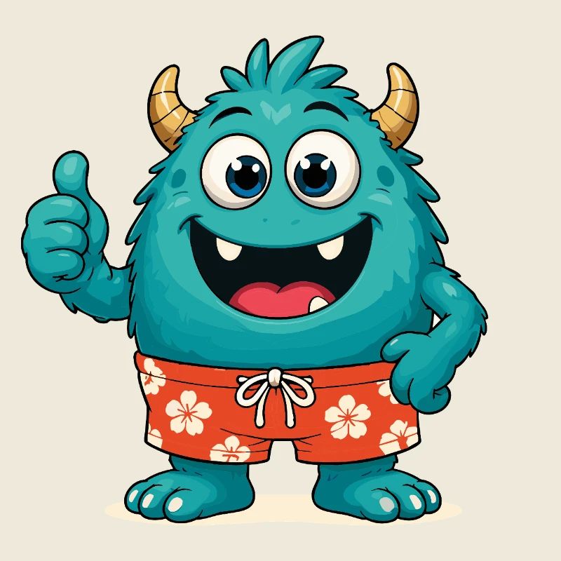Monster mit Badehose