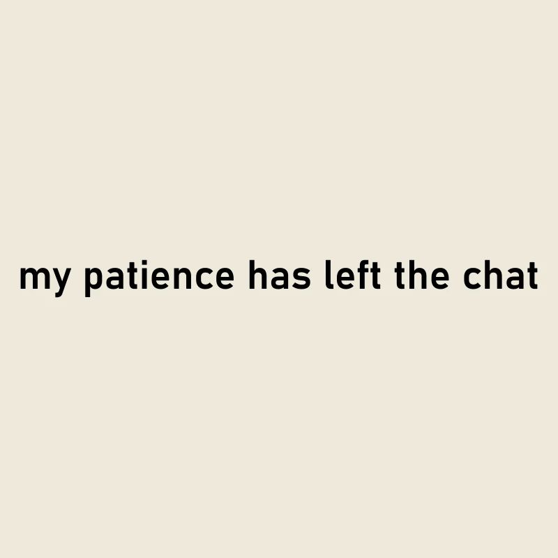 patience my patience has left the chat t-shirt