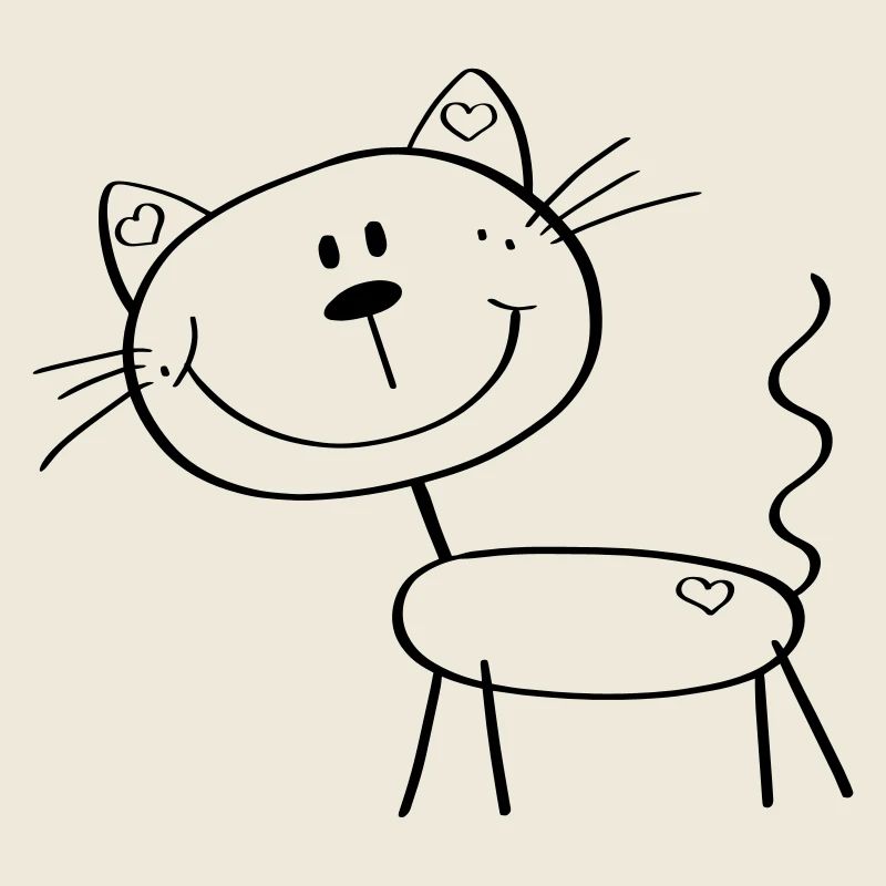 Lustige Strichmännchen Katze - Comic - Katzen