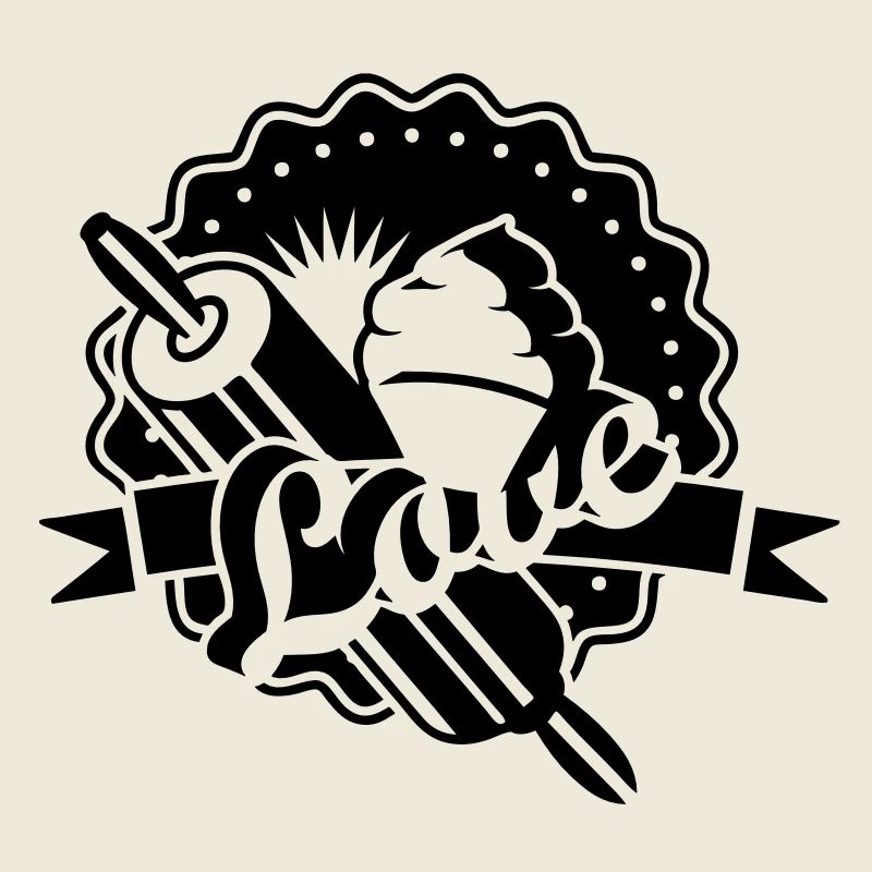A rolling pin with a Cupcake