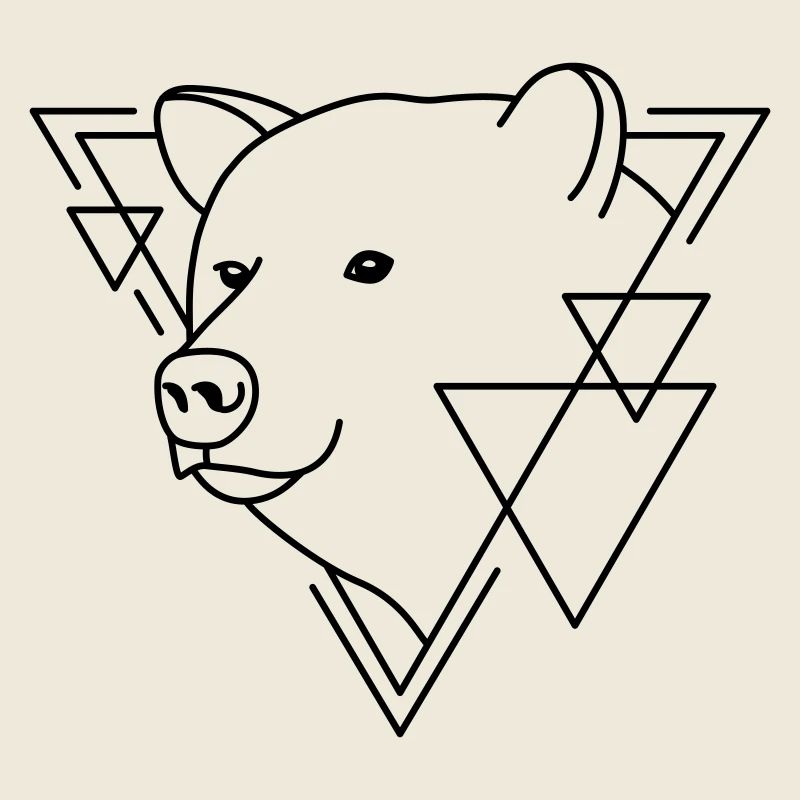 Bär in geometrischer Form - Line-Art-Design