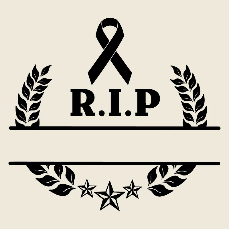 Rest in peace Logo laurel wreath