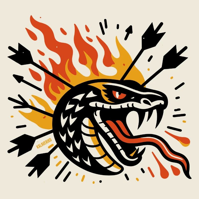 Schlange mit Pfeilen