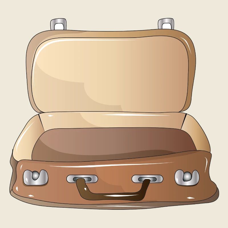 Retro Koffer geöffnet-Nostalgischer Reisebegleiter