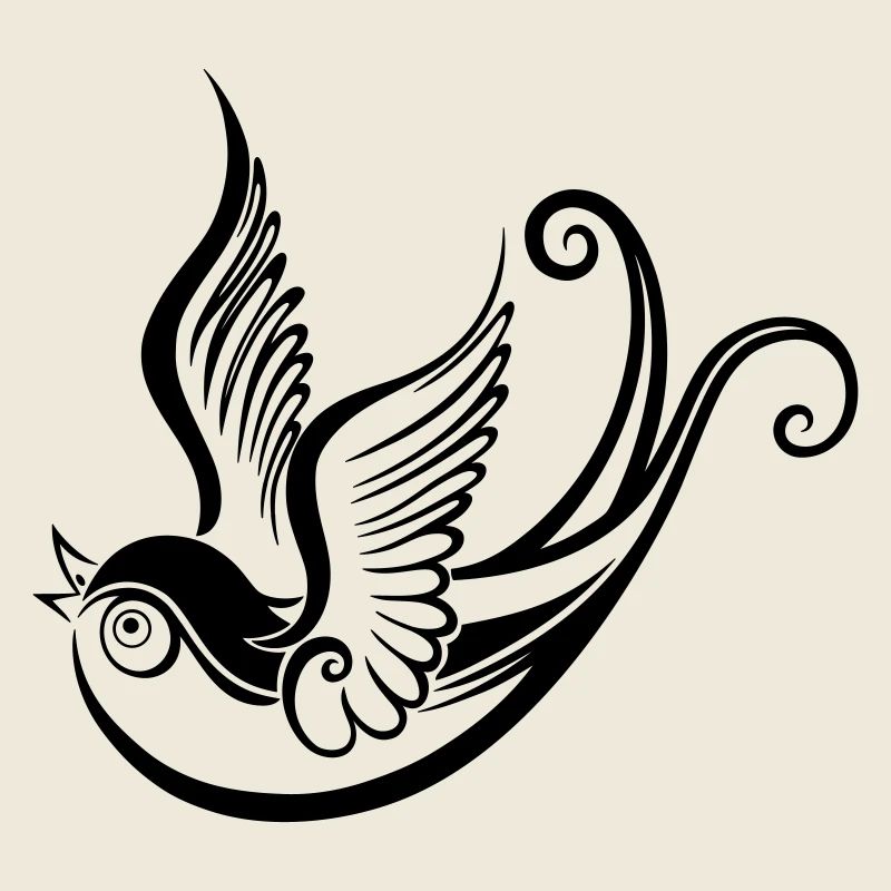 Tribal Vogel Ornament Tattoo Style Schwalbe