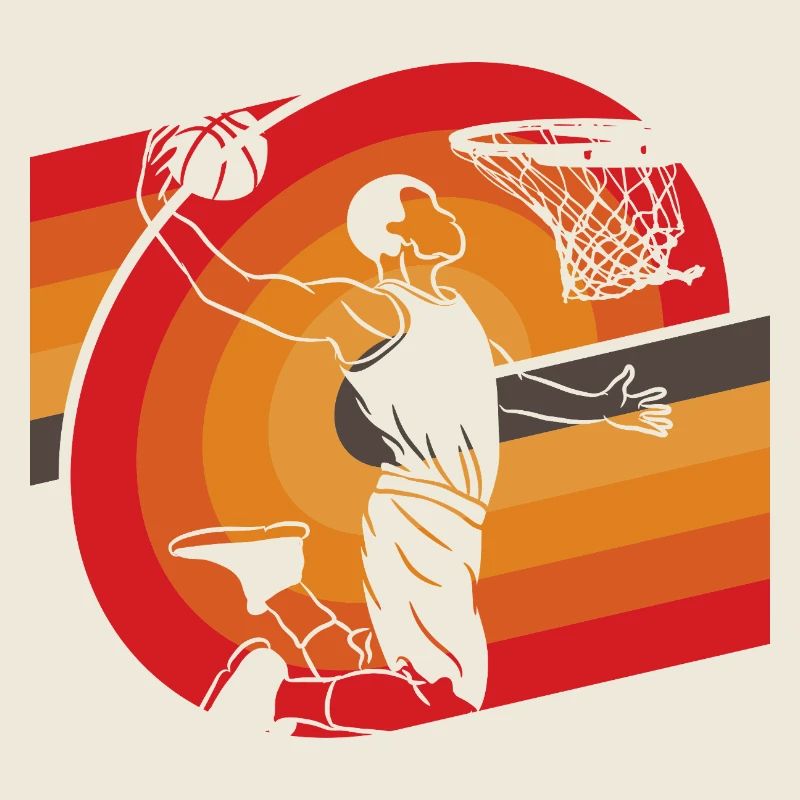 Basket-ball classique à l’ancienne design rétro