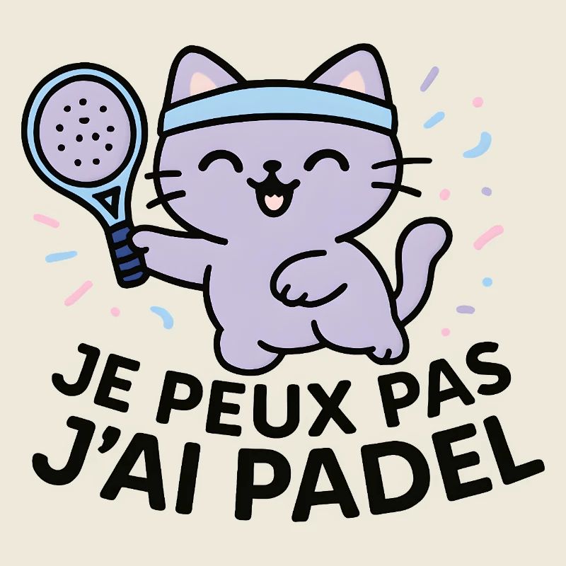 Chat Padel Rieur à Bandeau Bleu