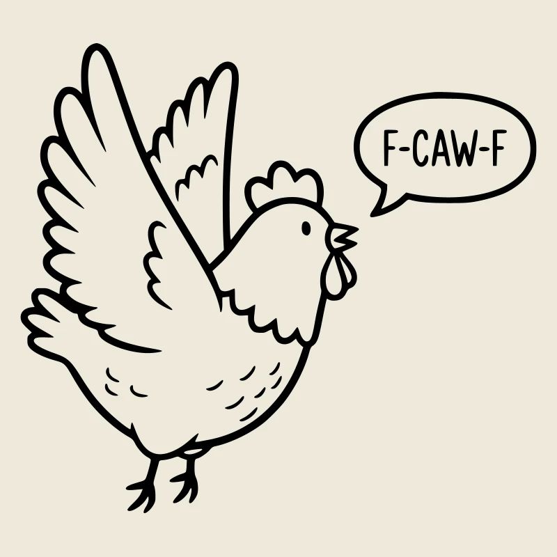 F-CAW-F White Chicken – Meme Chicken Illustration
