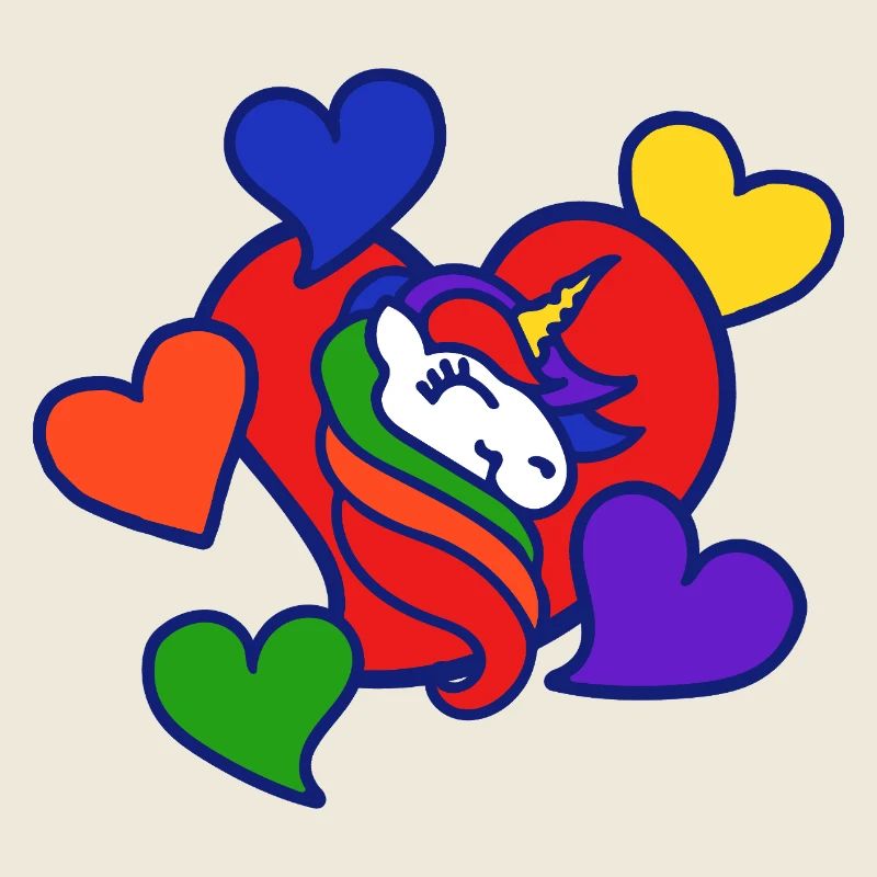 Regenbogenherz-Einhorn