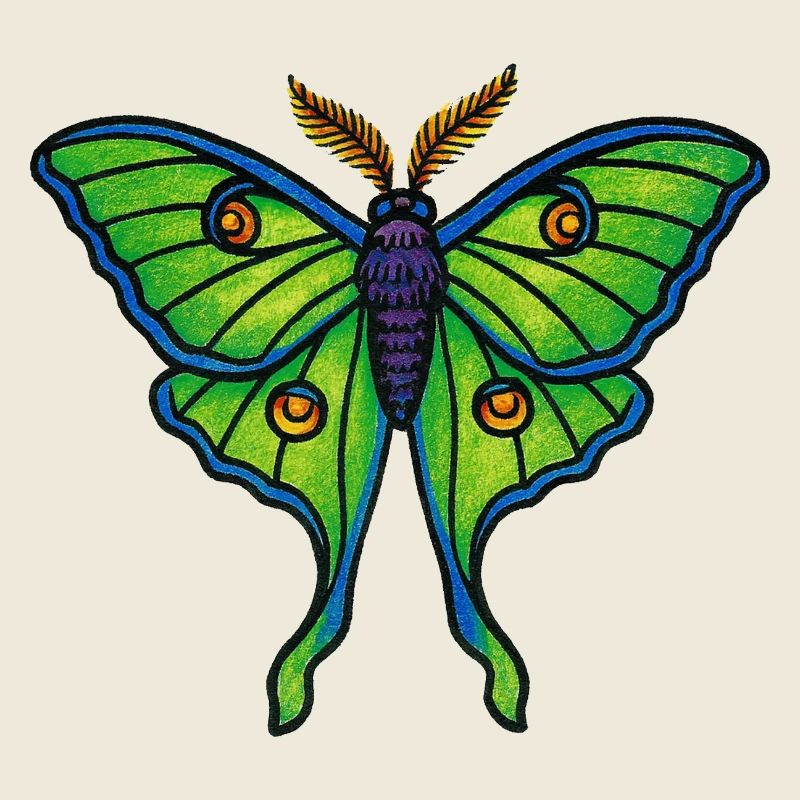 Fleur ailée de papillon vert néon