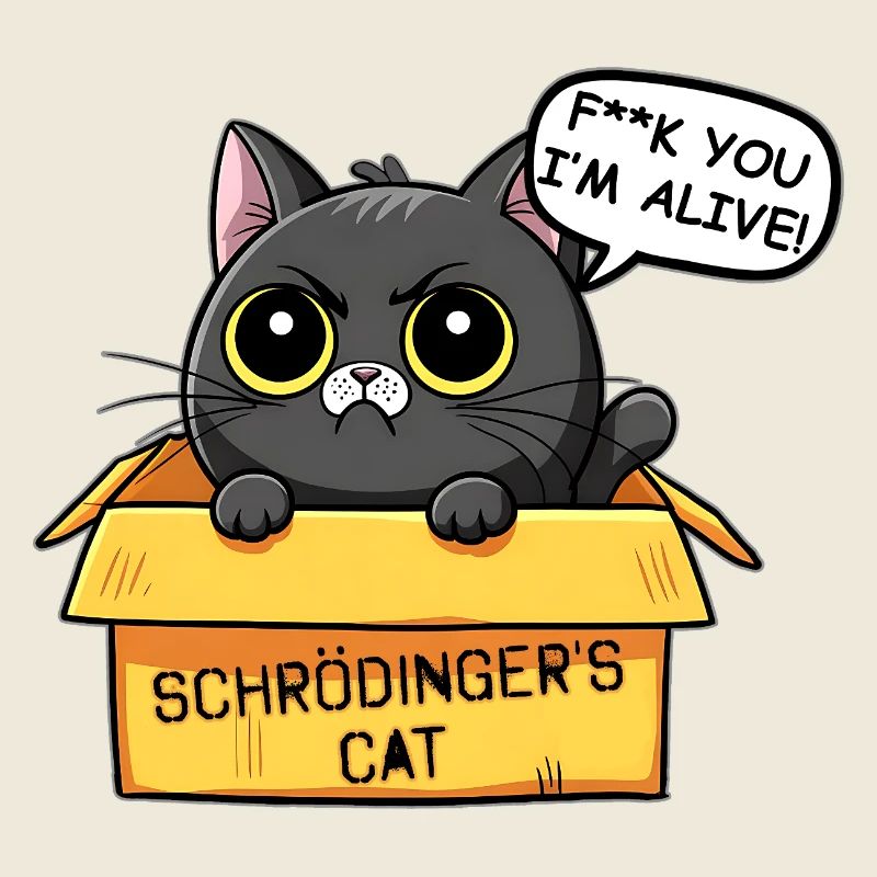 Schrodinger Cat Box Drôle de chat
