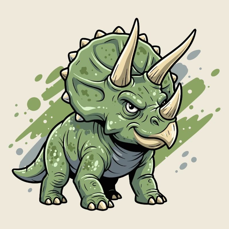Green Triceratops Doodle