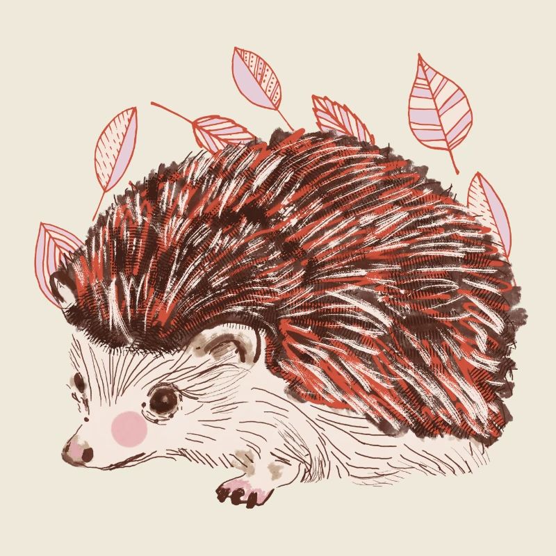 Herbstigel mit rotem Fellakzent