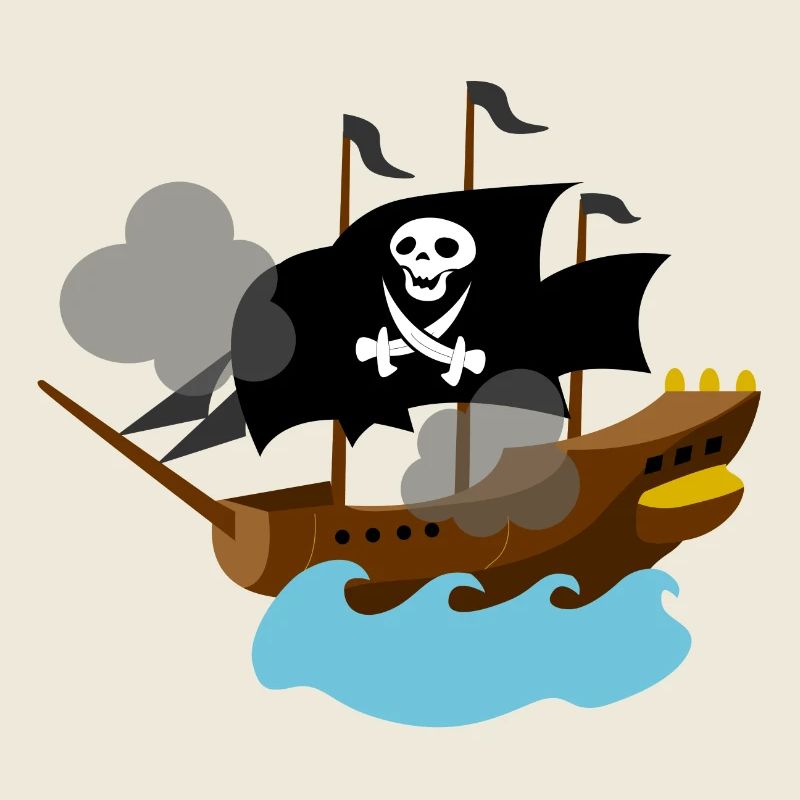 Bateau pirate en mer