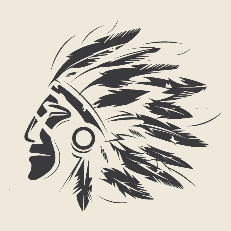 Native American Symbol Logo icon Head Portrait Graphic