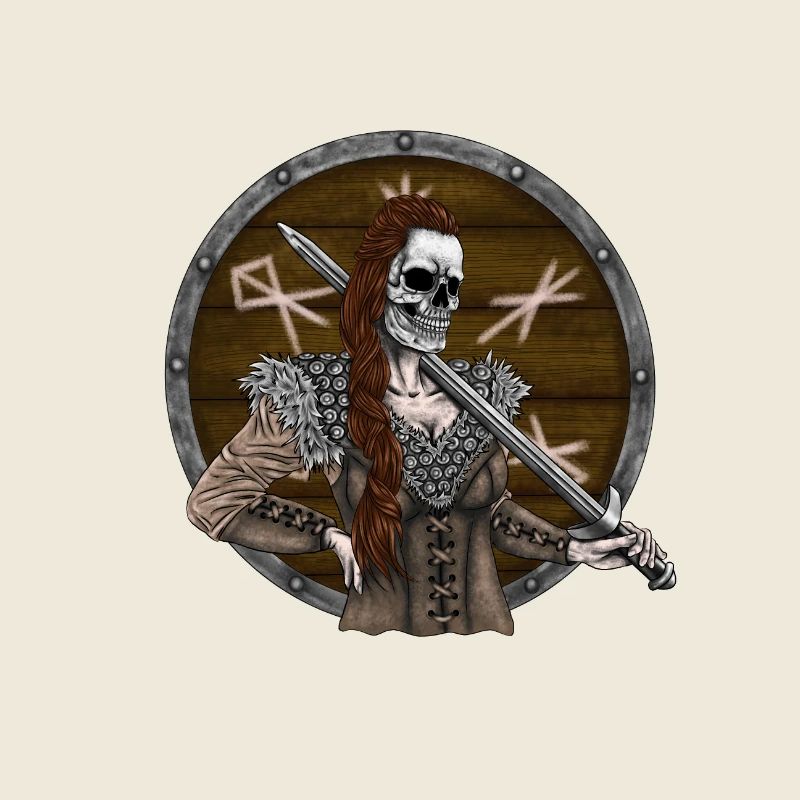 Vikingmaidwith shield
