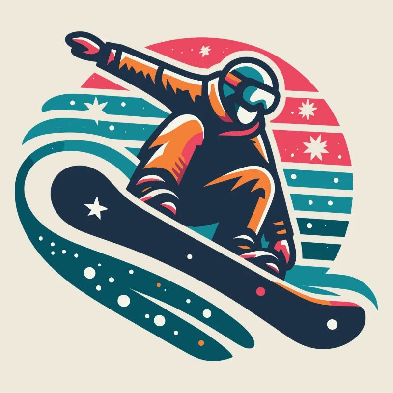 Illustration animée de snowboarder dynamique