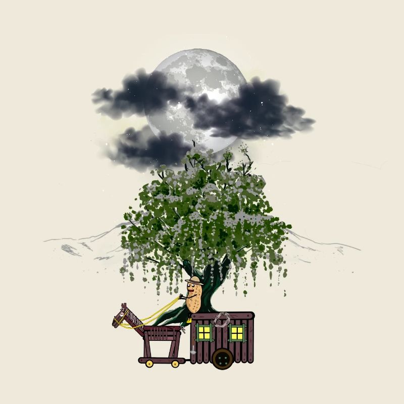 Peanut Peanuts Carriage Full Moon Travel Adventure