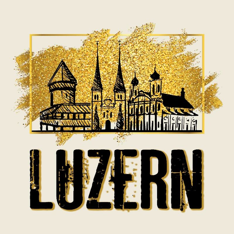Lucerne Suisse Ville Skyline Home Amour Or