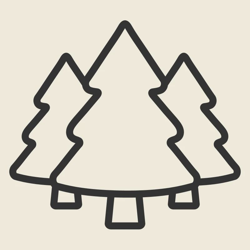 Spruce tree coniferous Forest Line Icon