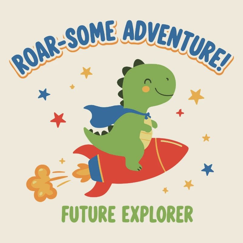 Dino auf Raketen-Abenteuer