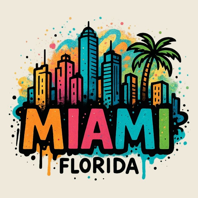 Miami Skyline Graffiti