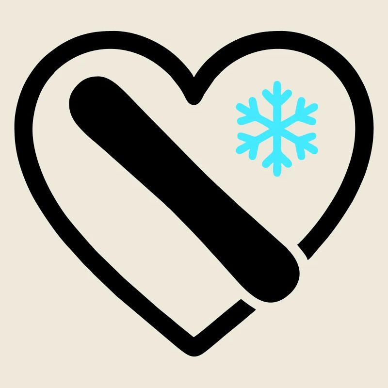 Snowboard Heart Mountain Snow Winter