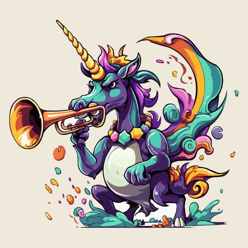 Farbexplosion Einhorn-Trompeter