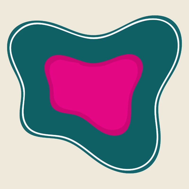 Pink abstraction on a teal background