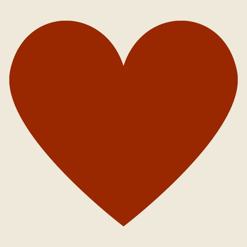 Rust-colored heart - minimalist look