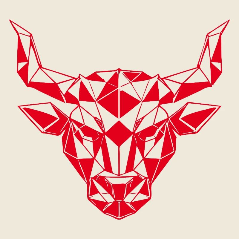 Red Low-Poly Bull Head