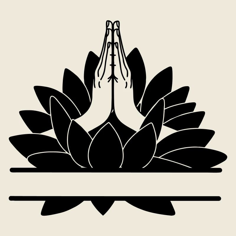 text bar namaste two hands from lotus