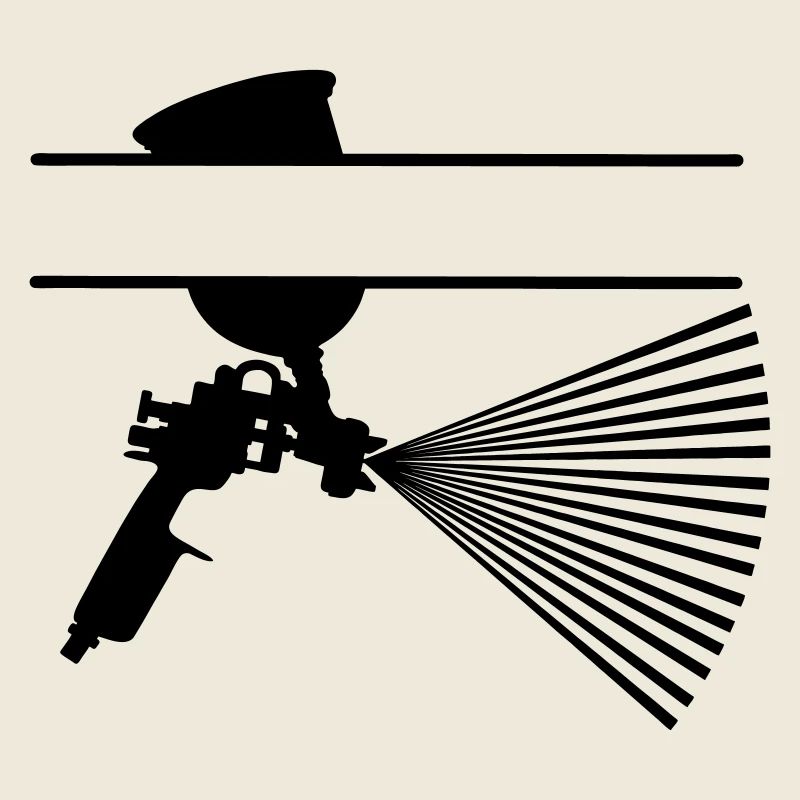 Spray mit Farbbecher Textbanner