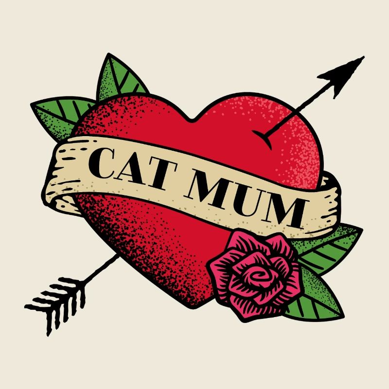Heart Tattoo Cat Mum