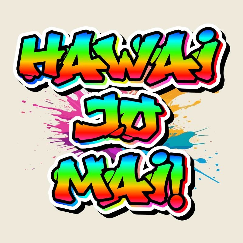 Hawaï Hello 😎 Neon Design Dialecte Vacances Souhaits