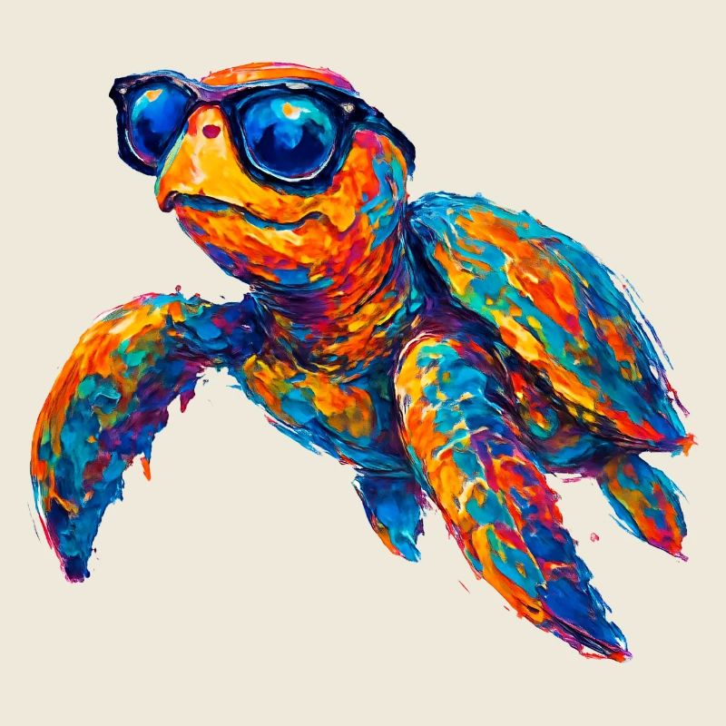 Bunte Schildkröte mit Sonnenbrille