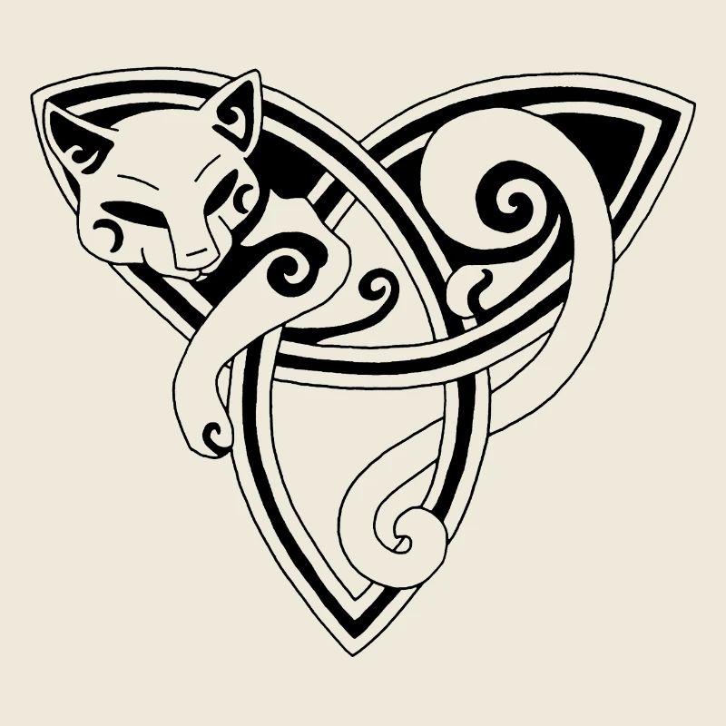 Chat noir et symbole celte