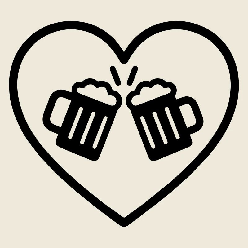 Bier Team Herz Freunde Prost Party Geschenk