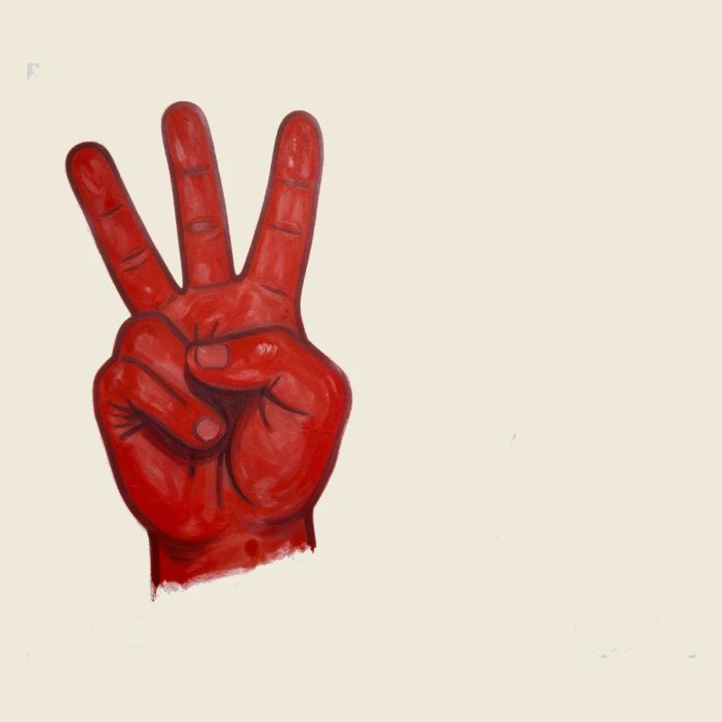 Rote Friedenshand Zwei-Stempel