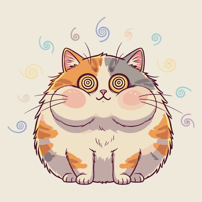 Cat Spiral Fluffy Smile