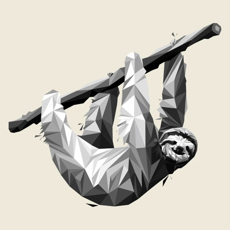 The sloth in polygonal style