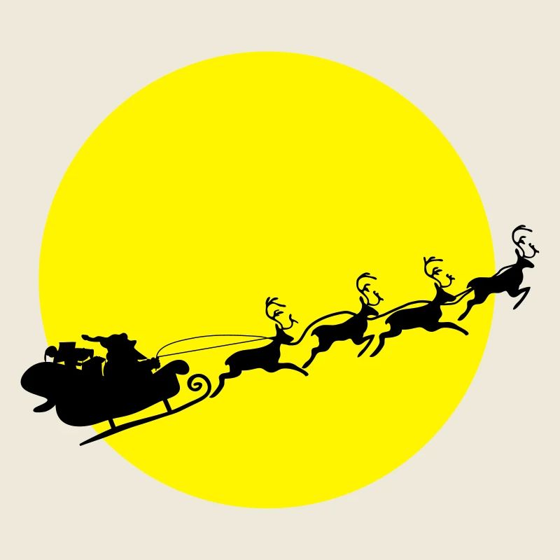 Père Noël dans une Pleine Lune