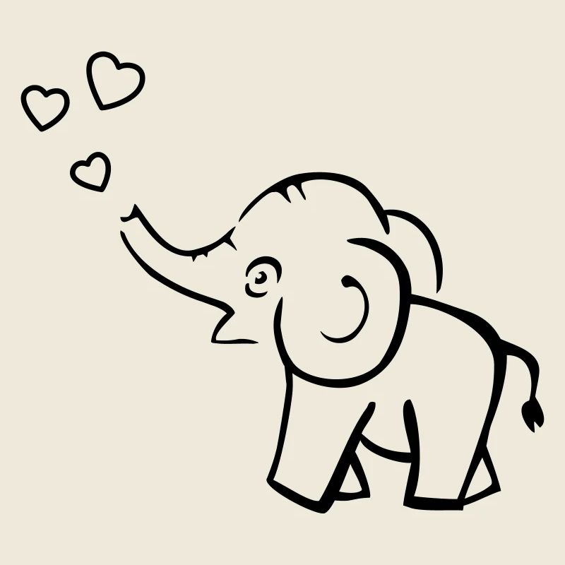 Süsser Elefant pustet Herzen